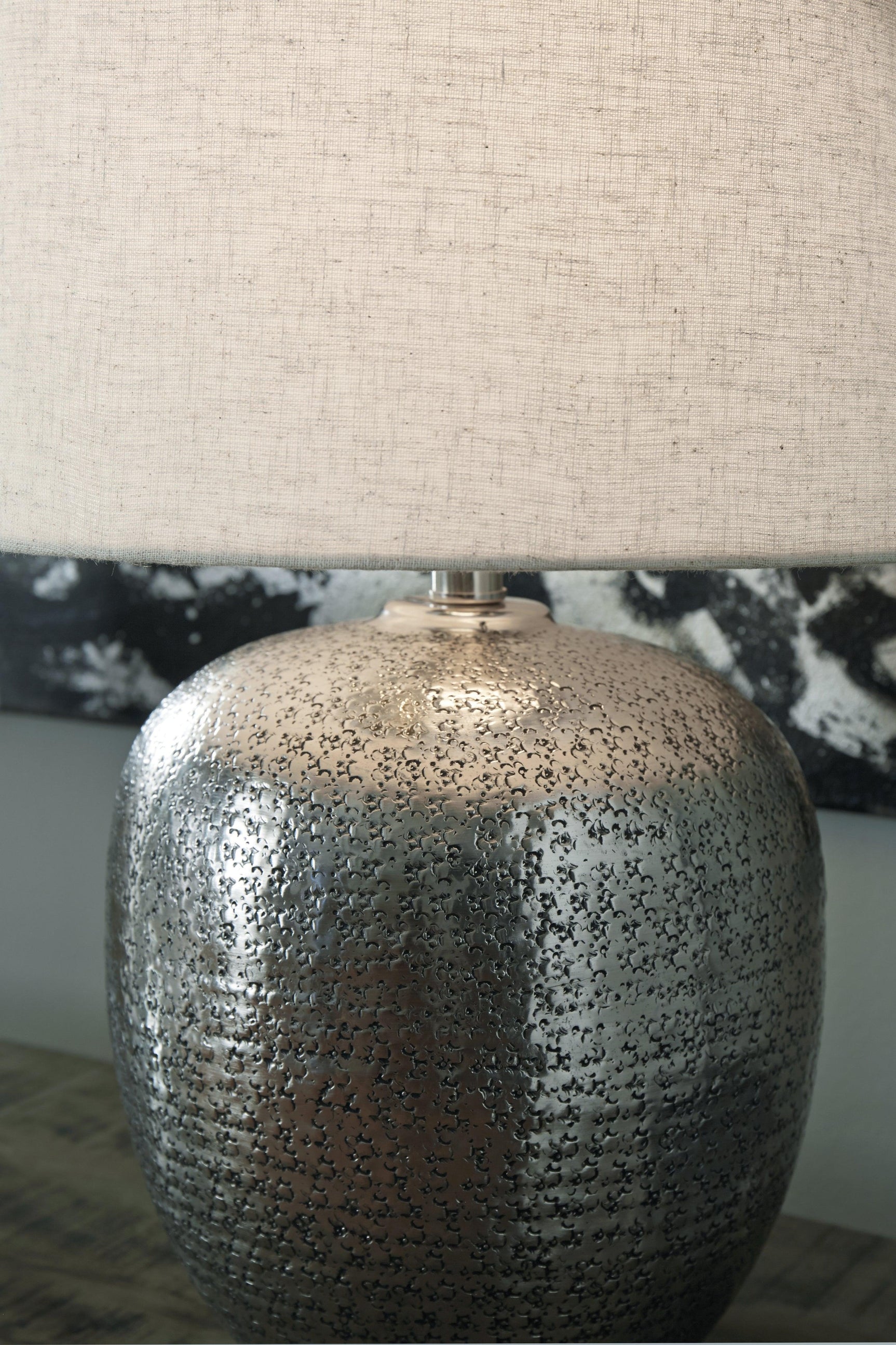 Magalie Antique Silver Finish Table Lamp - Ella Furniture