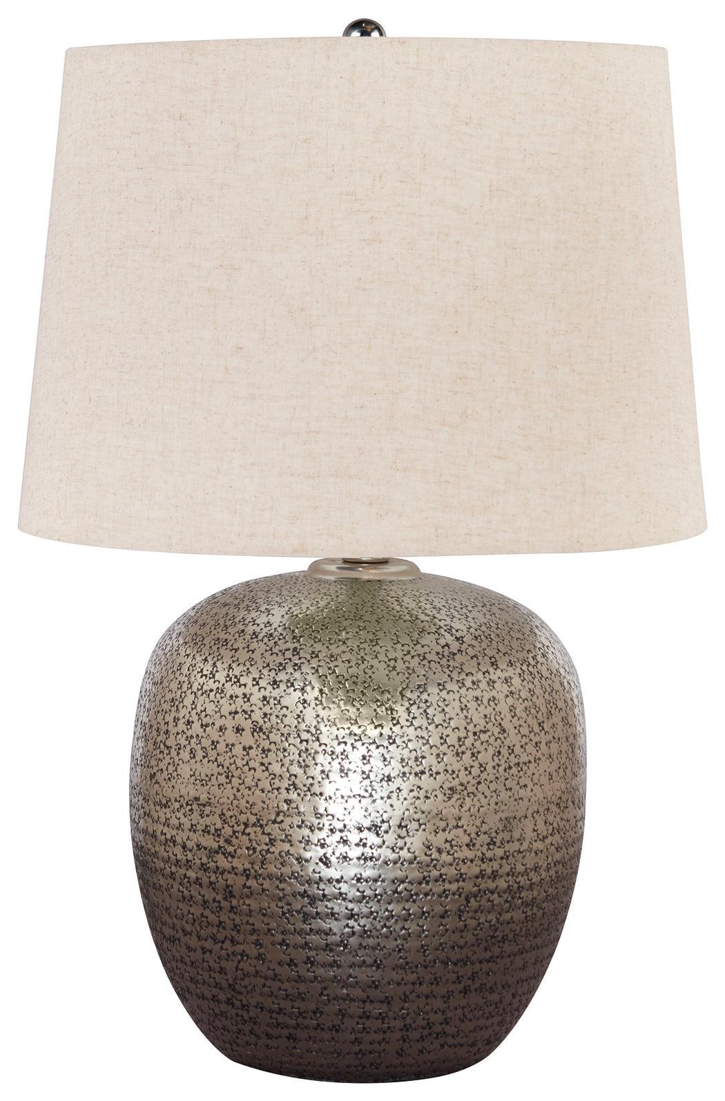 Magalie Antique Silver Finish Table Lamp - Ella Furniture