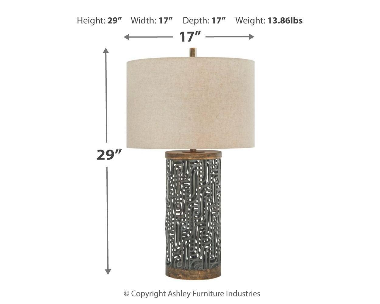 Dayo Gray/gold Finish Table Lamp - Ella Furniture
