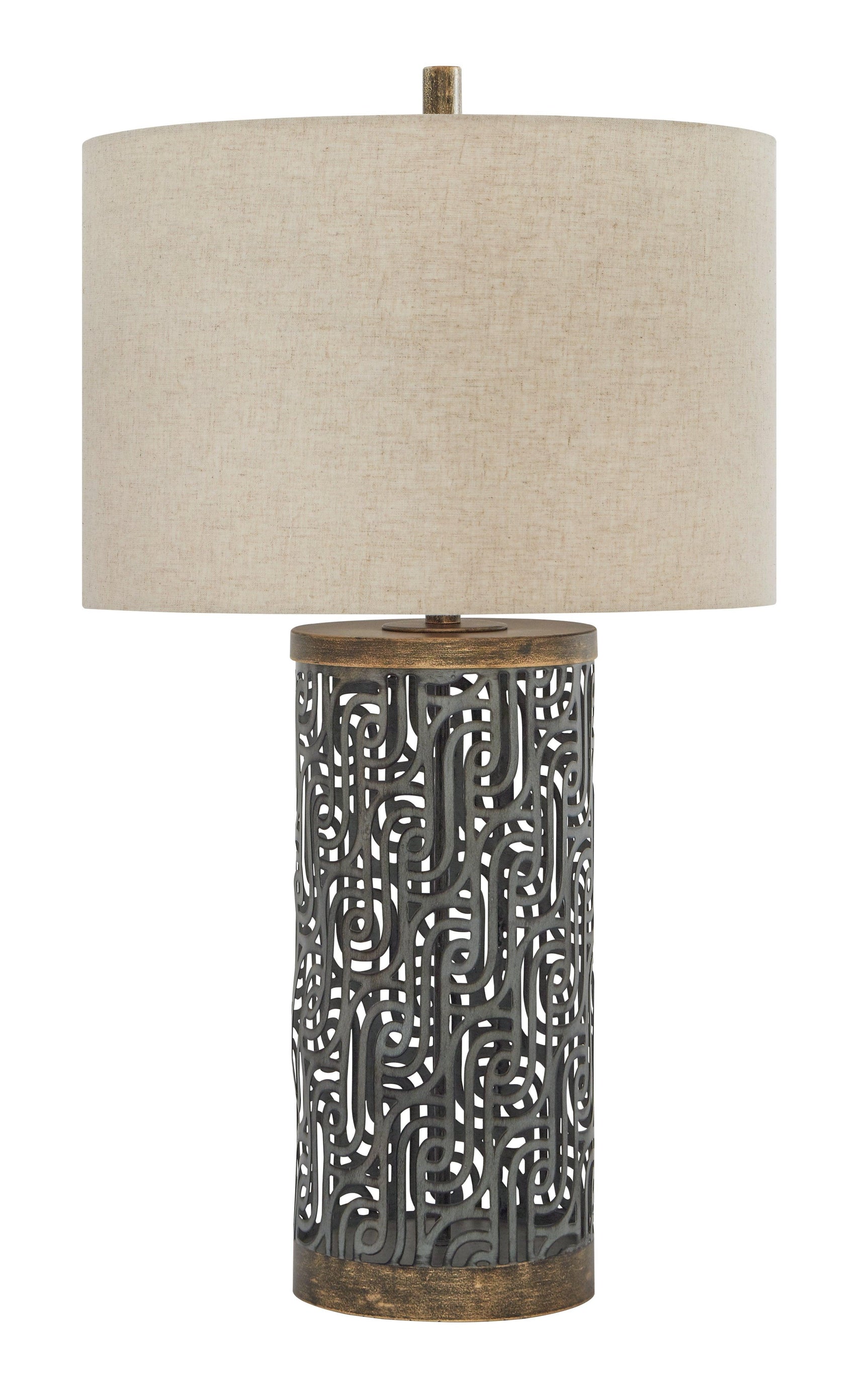 Dayo Gray/gold Finish Table Lamp - Ella Furniture