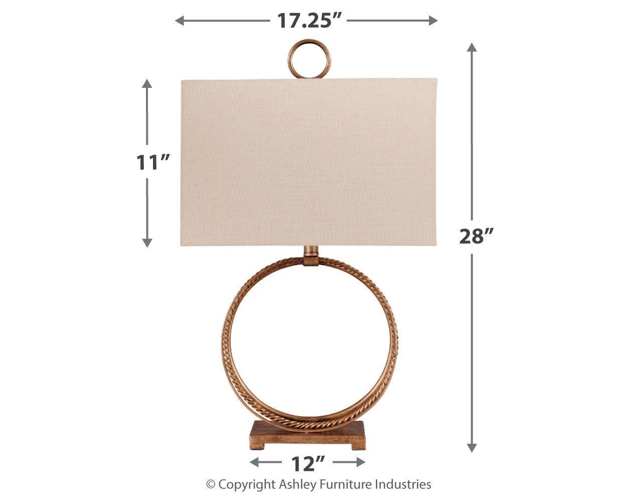 Mahala Antique Gold Finish Table Lamp - Ella Furniture