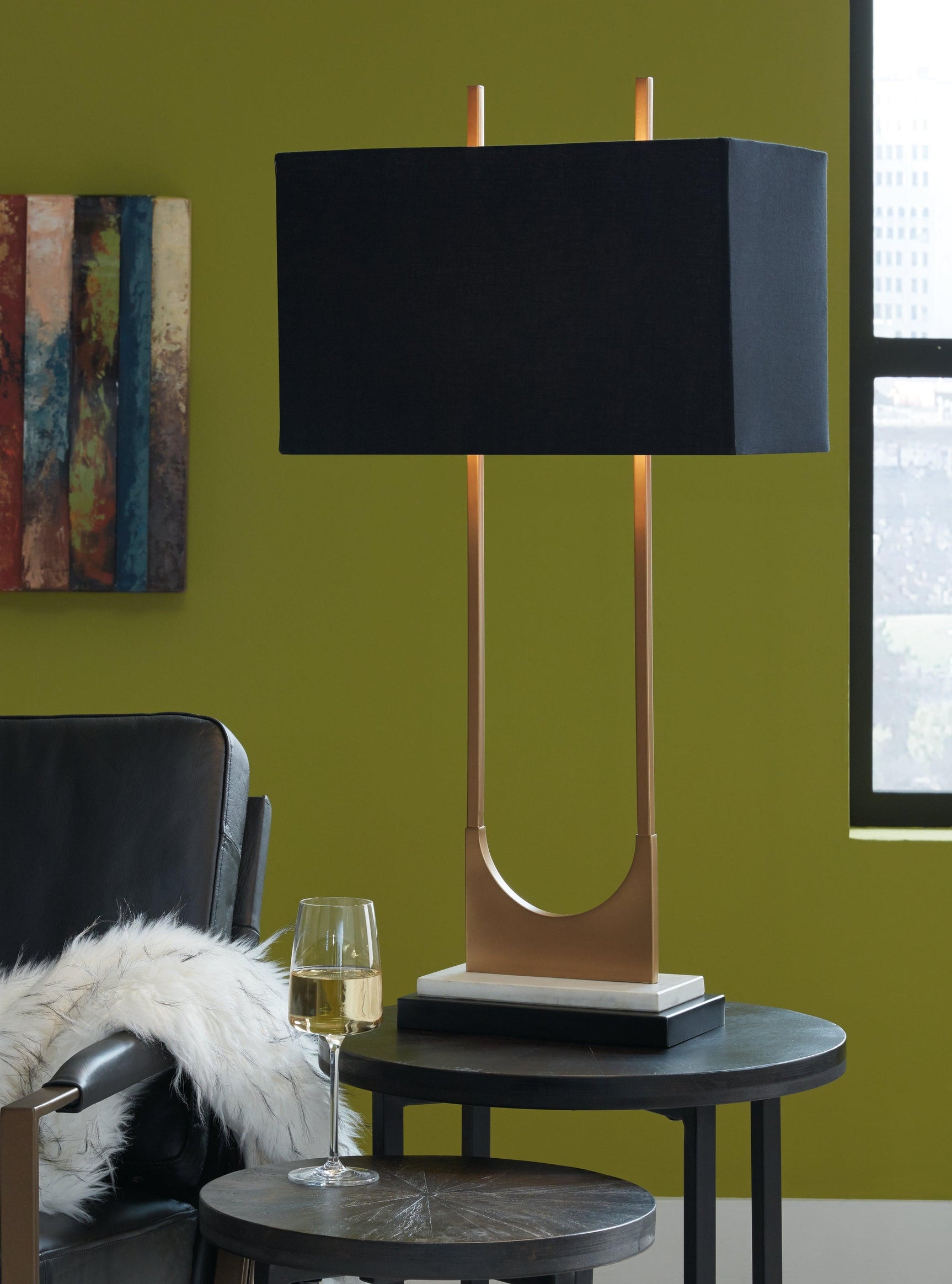 Malana Brass Finish Table Lamp - Ella Furniture