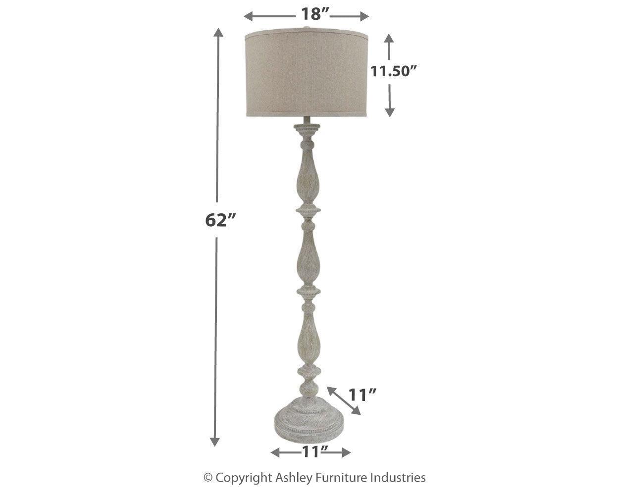 Bernadate Whitewash Floor Lamp - Ella Furniture