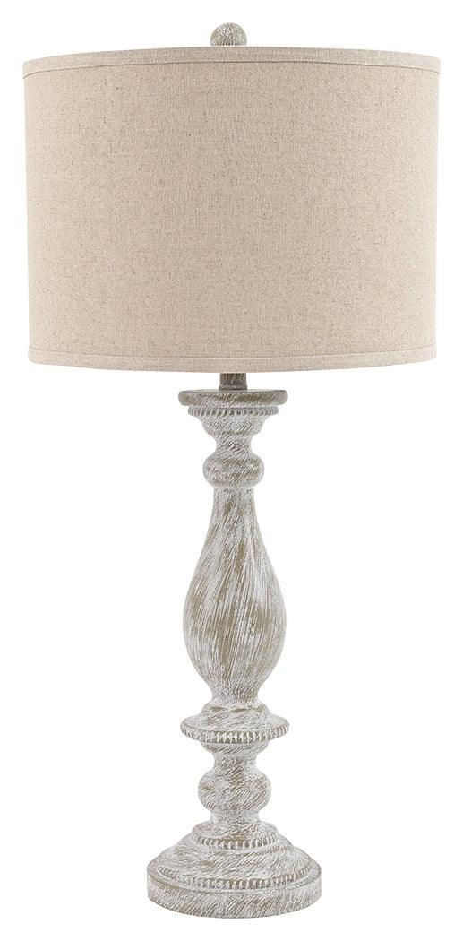Bernadate Whitewash Table Lamp (Set Of 2) - Ella Furniture