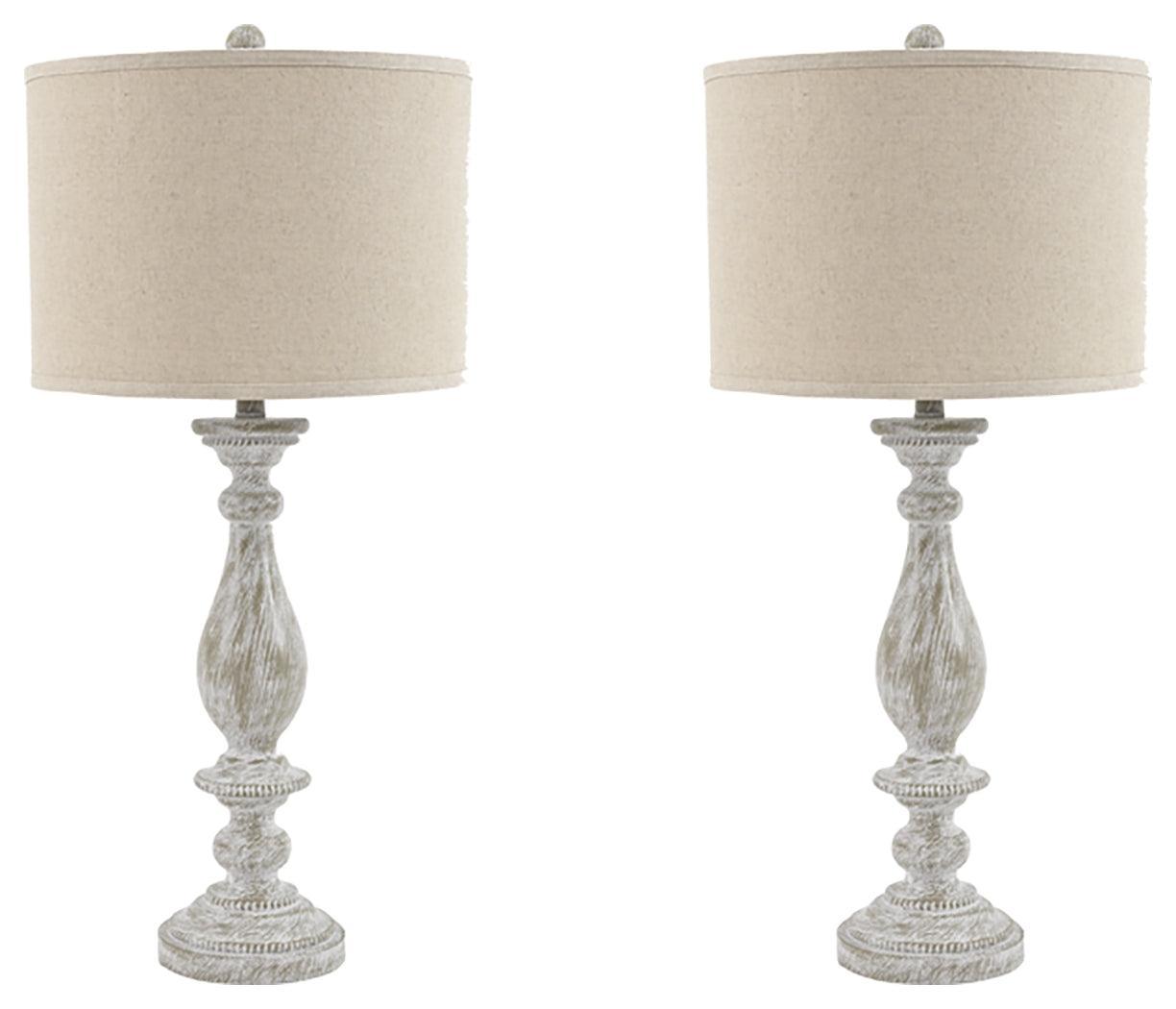 Bernadate Whitewash Table Lamp (Set Of 2) - Ella Furniture