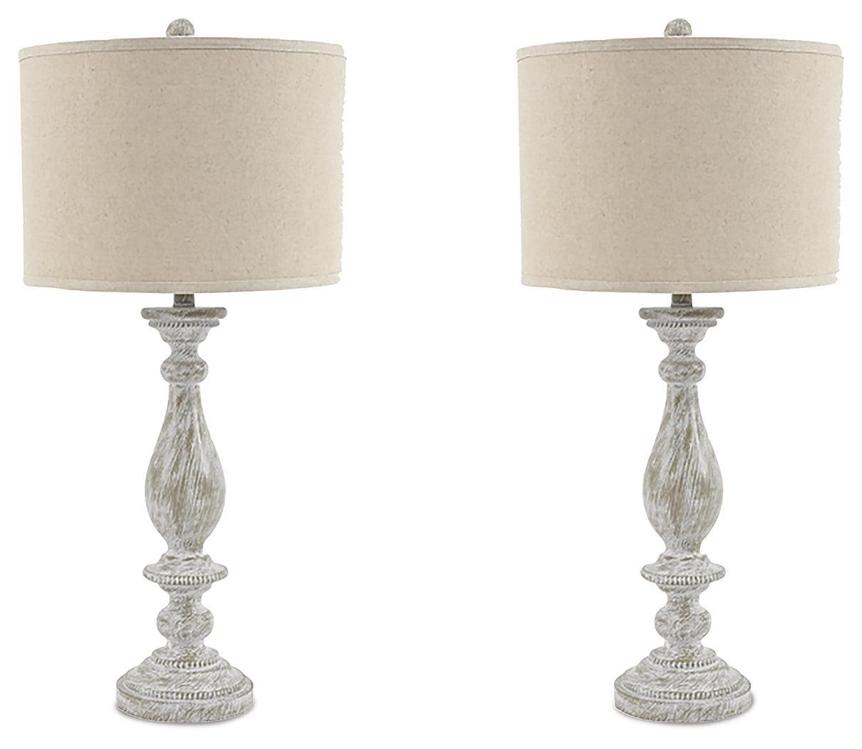 Bernadate Whitewash Table Lamp (Set Of 2) - Ella Furniture