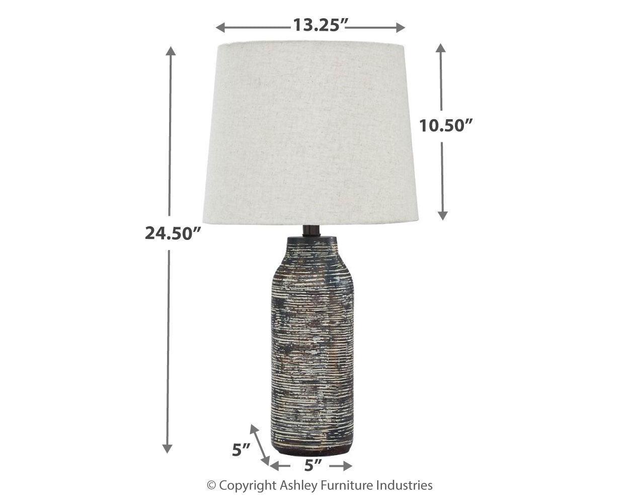 Mahima Black/White Table Lamp (Set Of 2) - Ella Furniture