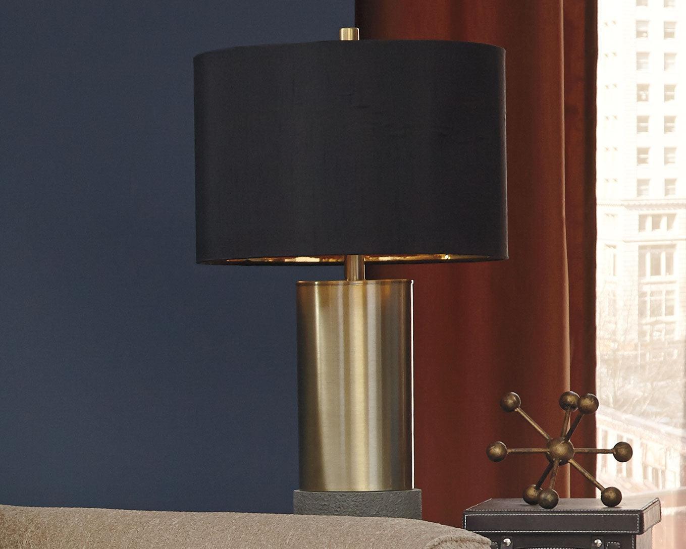 Jacek Gray/brass Finish Table Lamp (Set Of 2) - Ella Furniture