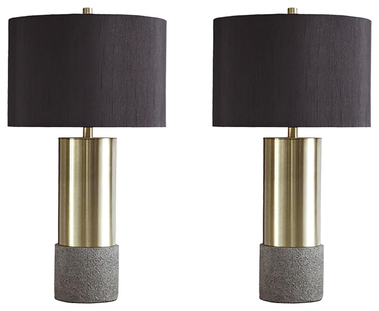 Jacek Gray/brass Finish Table Lamp (Set Of 2) - Ella Furniture