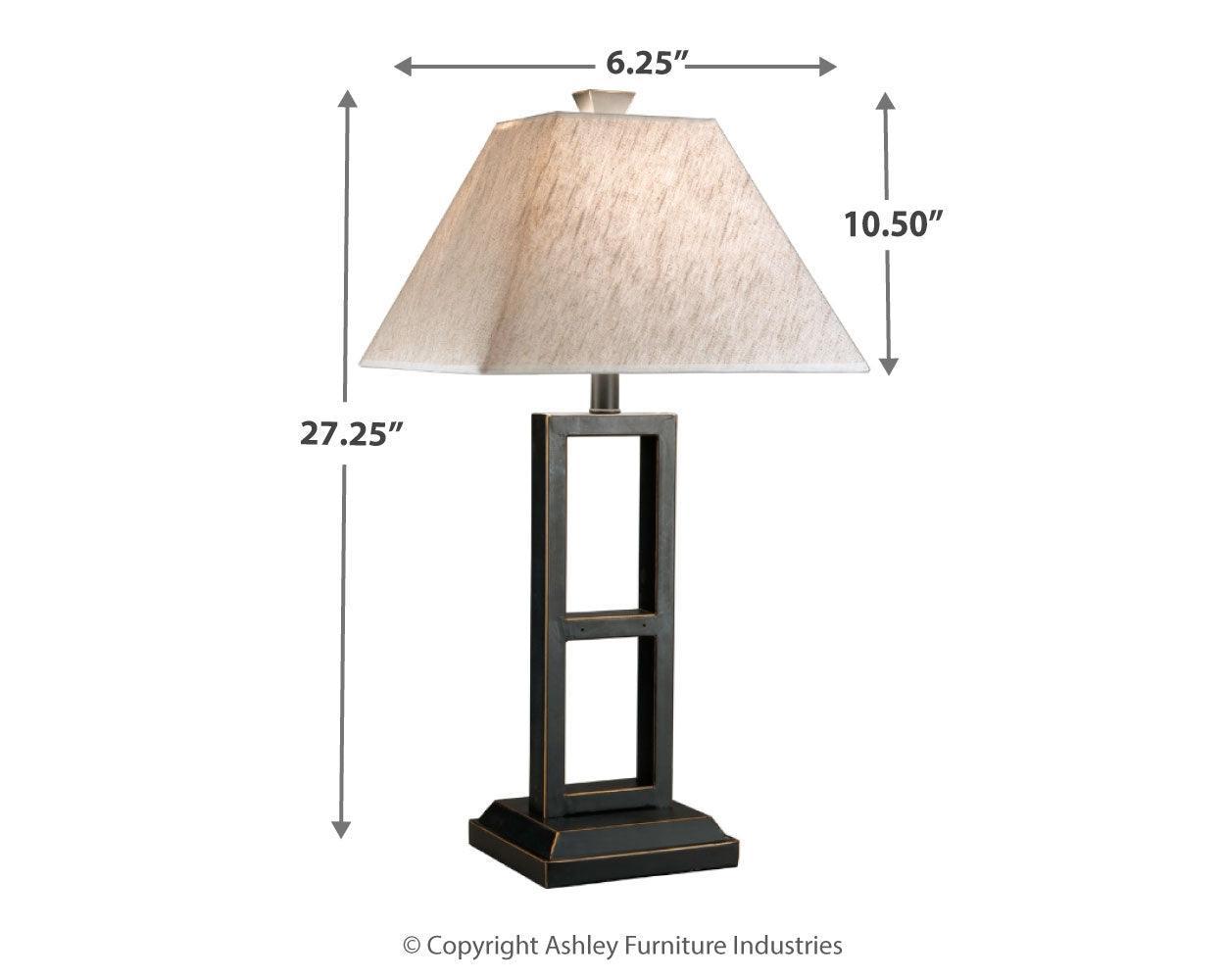 Dimension illustration of Deidra table lamp