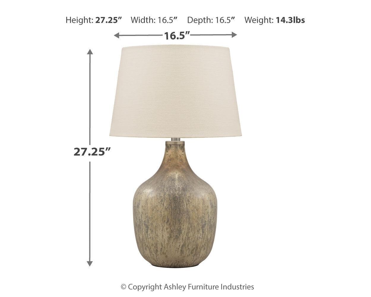 Mari Gray/gold Finish Table Lamp - Ella Furniture