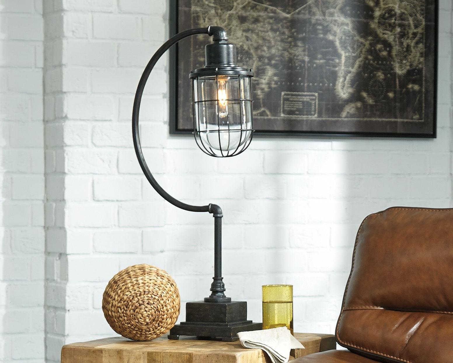 Jae Antique Black Desk Lamp - Ella Furniture