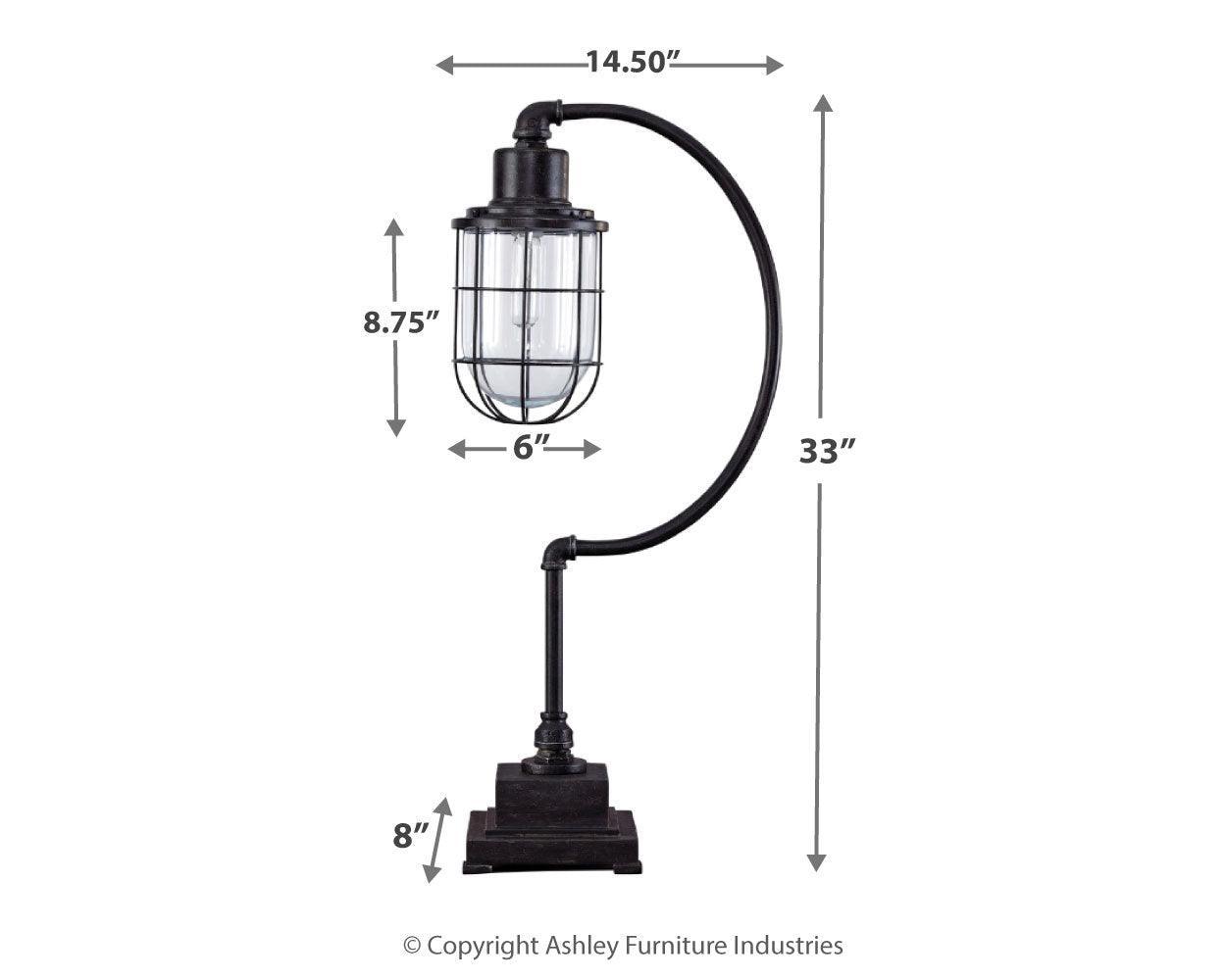 Jae Antique Black Desk Lamp - Ella Furniture