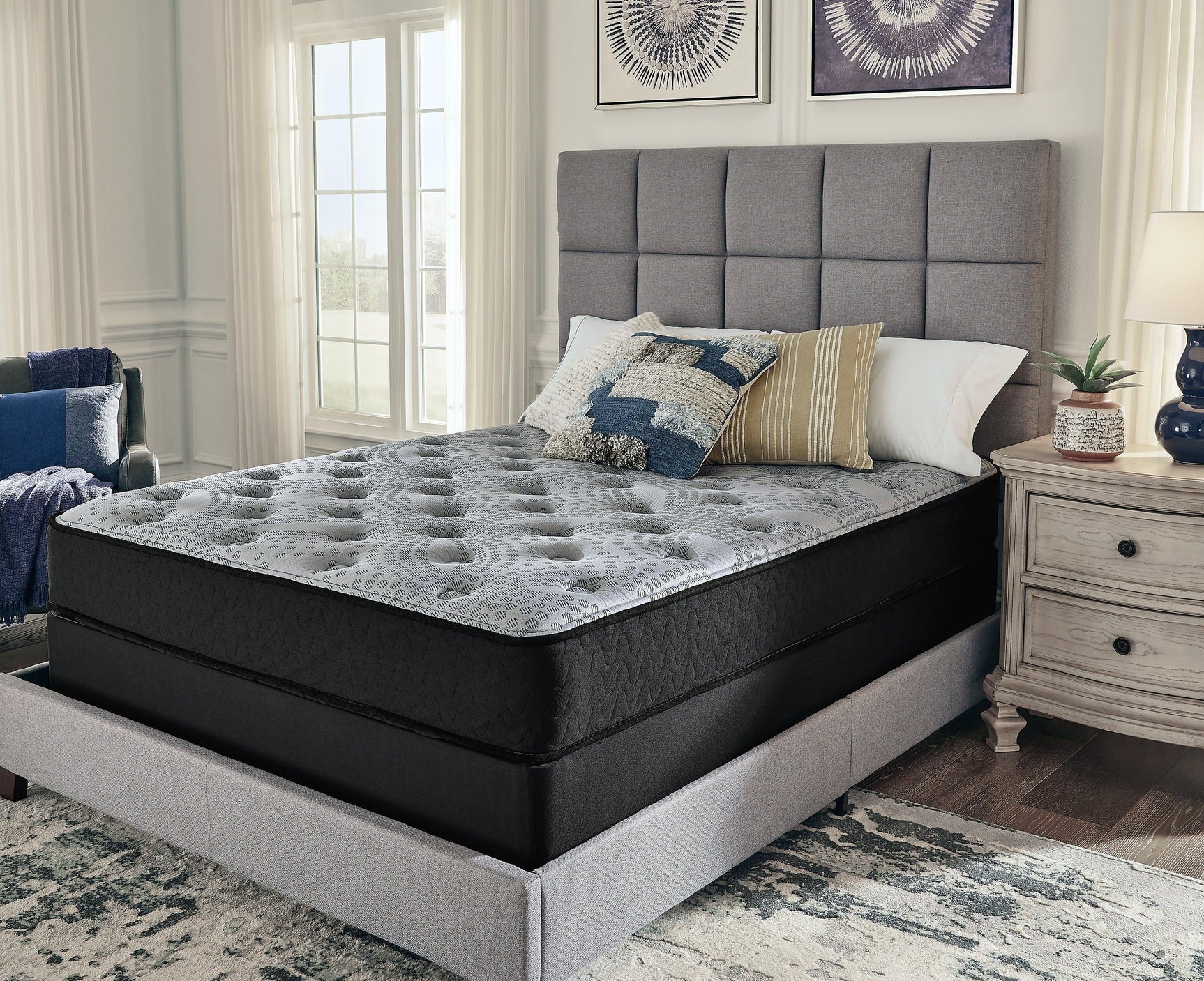 Comfort Plus Gray Queen Mattress - Ella Furniture