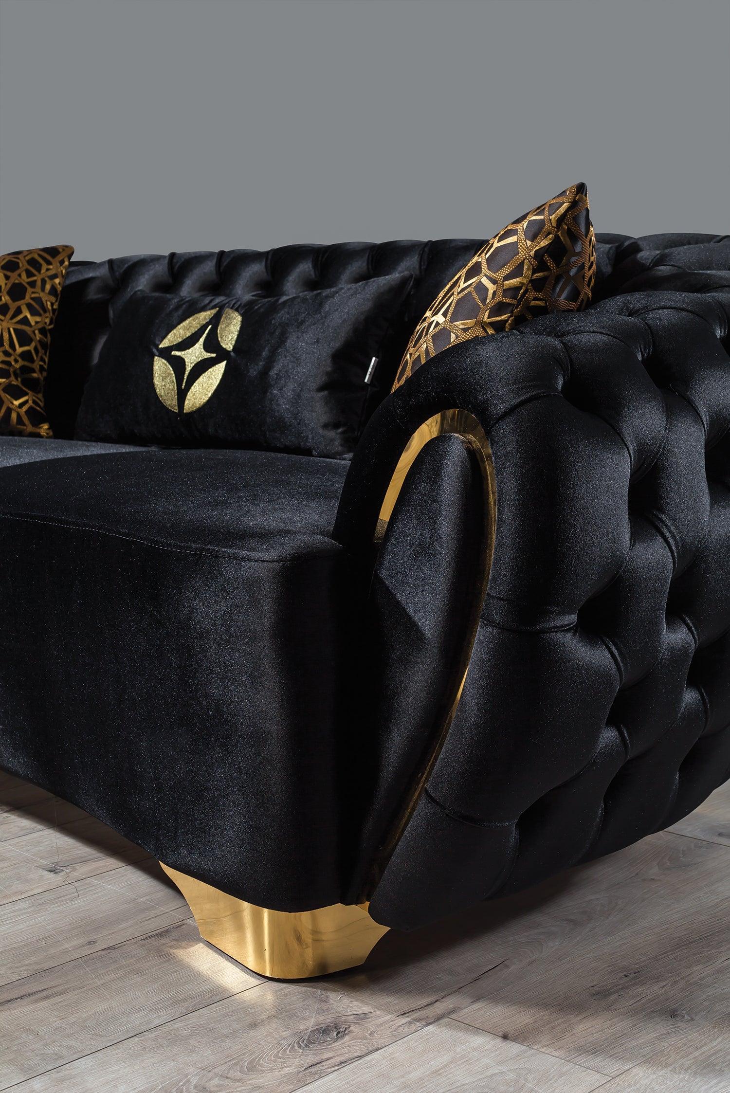 Chloe Black Velvet Sofa & Loveseat - Ella Furniture