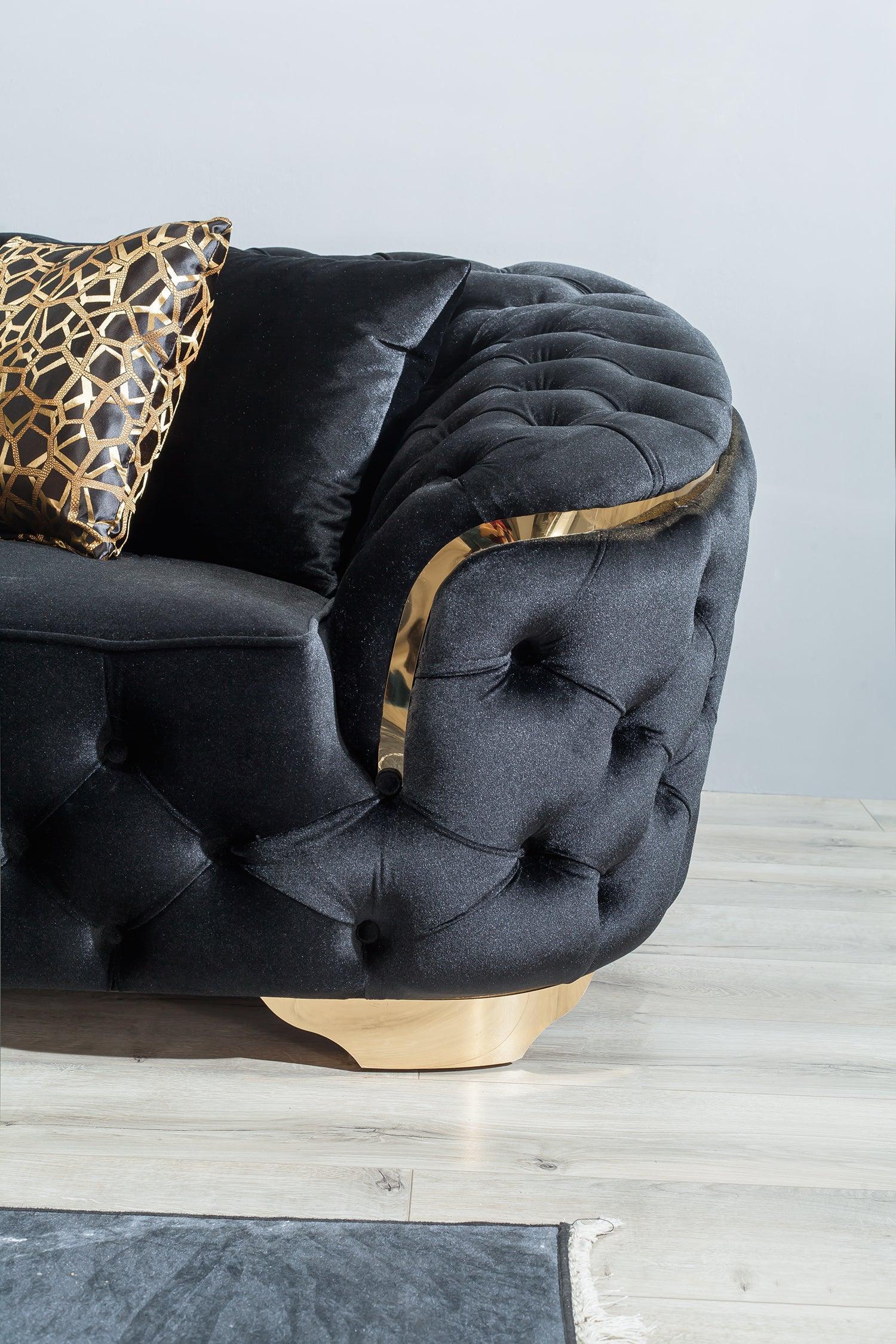 Scarlett Black Velvet Sofa & Loveseat - Ella Furniture