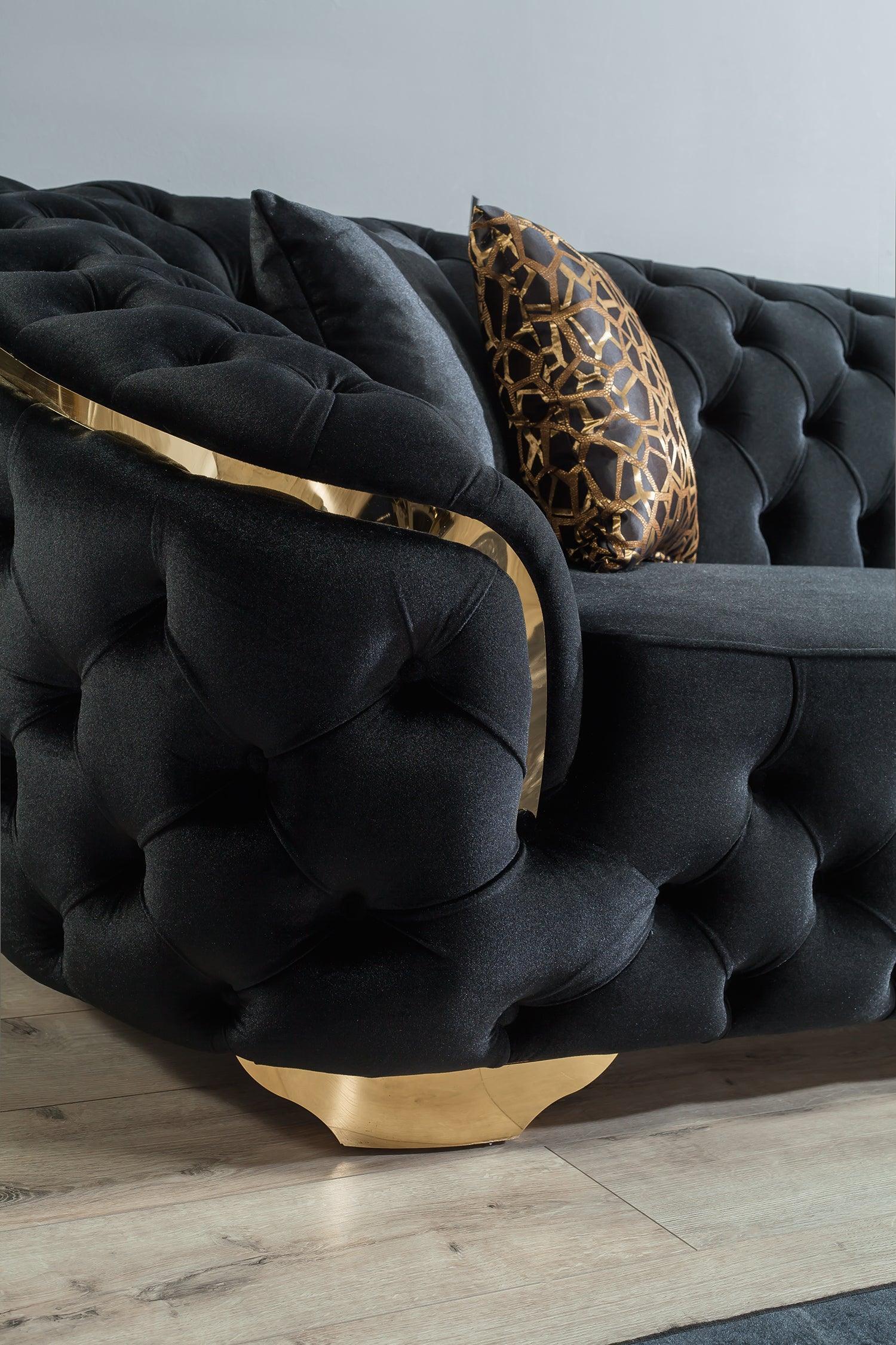 Scarlett Black Velvet Sofa & Loveseat - Ella Furniture