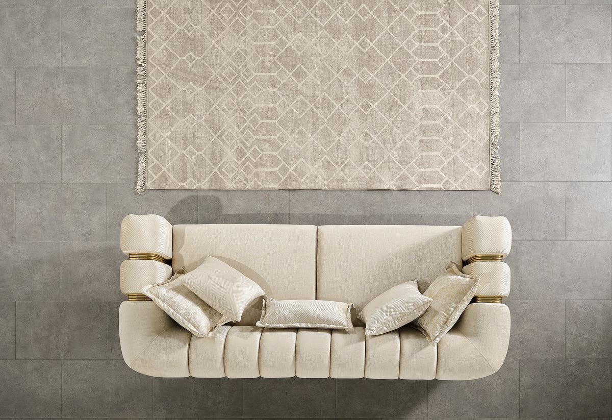 Ella Ivory Velvet Sofa & Loveseat - Ella Furniture