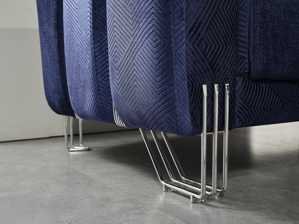 Ella Navy Velvet Sofa & Loveseat - Ella Furniture