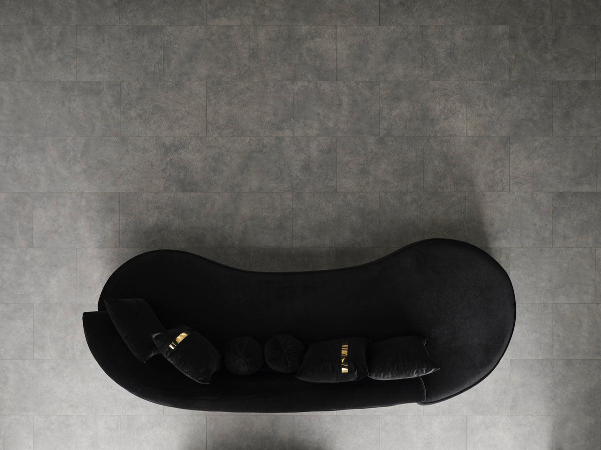 Sophia Black Velvet Chaise Lounge - Ella Furniture