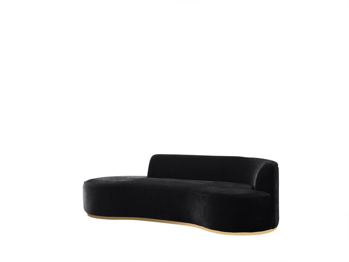 Sophia Black Velvet Chaise Lounge - Ella Furniture