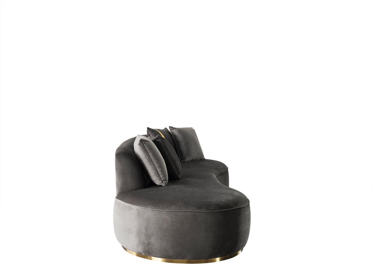 Sophia Gray Velvet Chaise Lounge - Ella Furniture