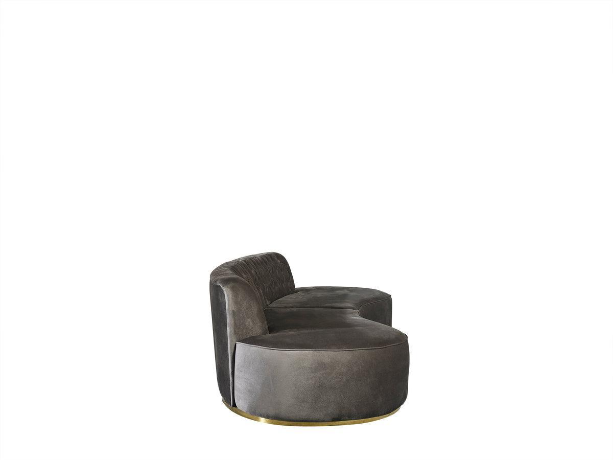 Sophia Gray Velvet Curved Sectional - Ella Furniture