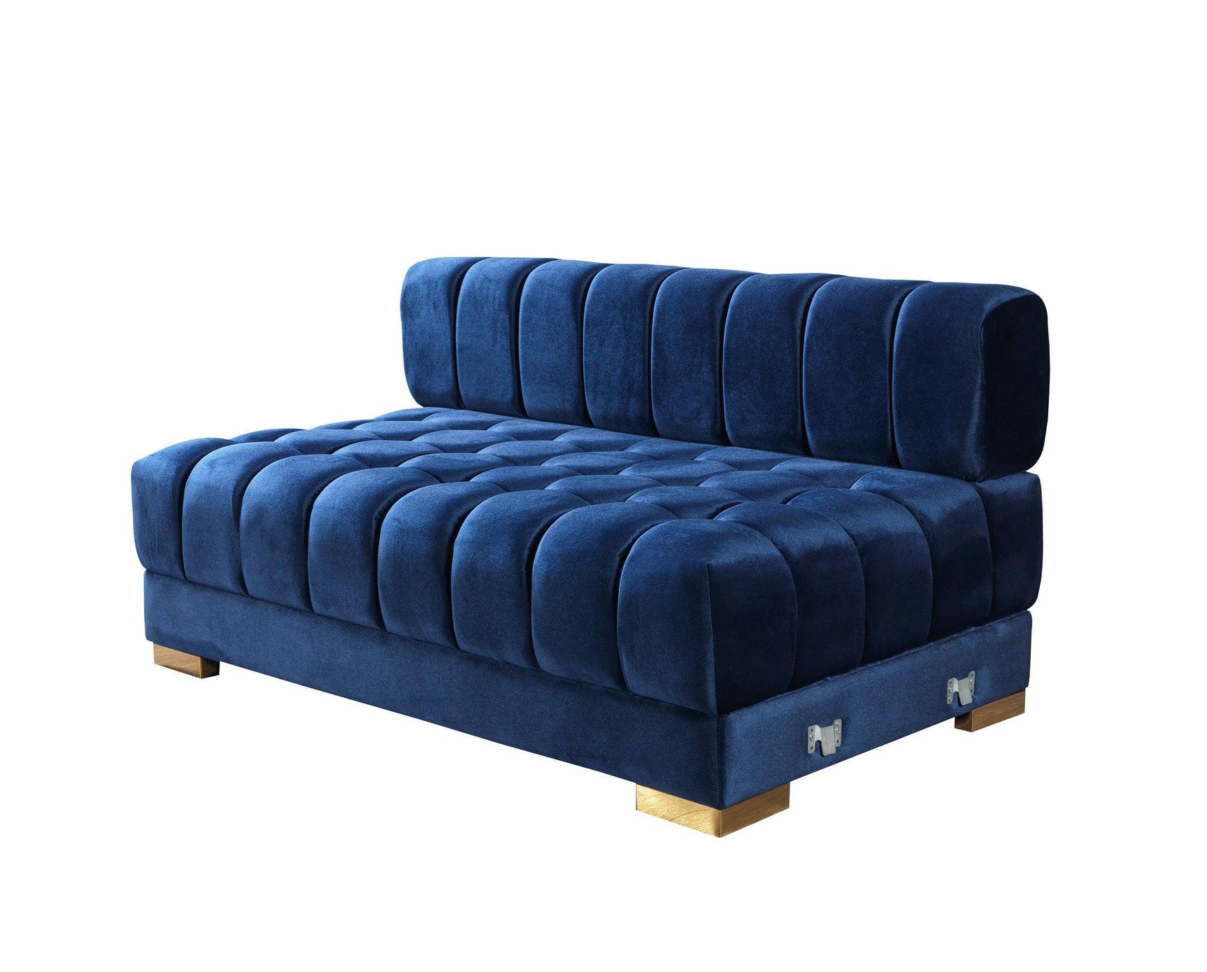 Mia Blue Velvet Double Chaise Sectional - Ella Furniture