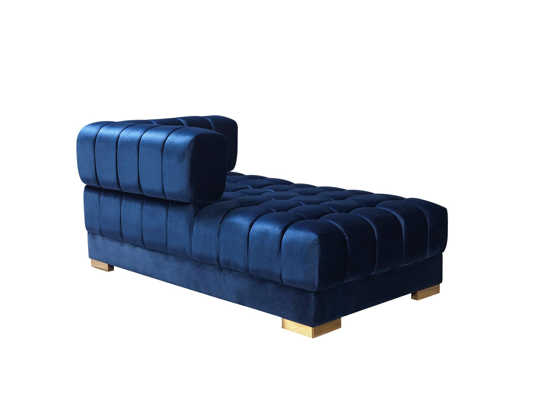 Mia Blue Velvet Double Chaise Sectional - Ella Furniture