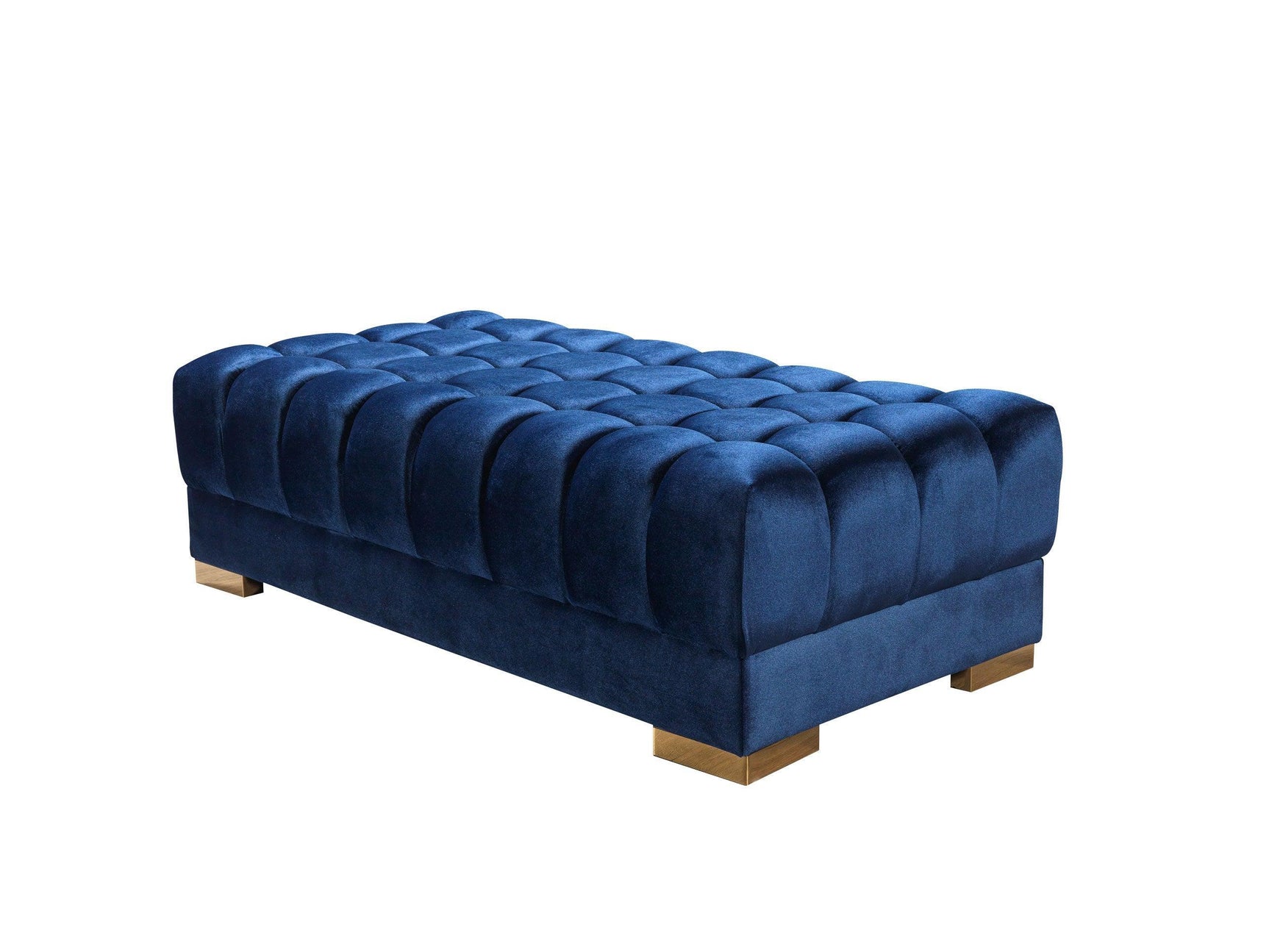 Mia Blue Velvet Double Chaise Sectional - Ella Furniture