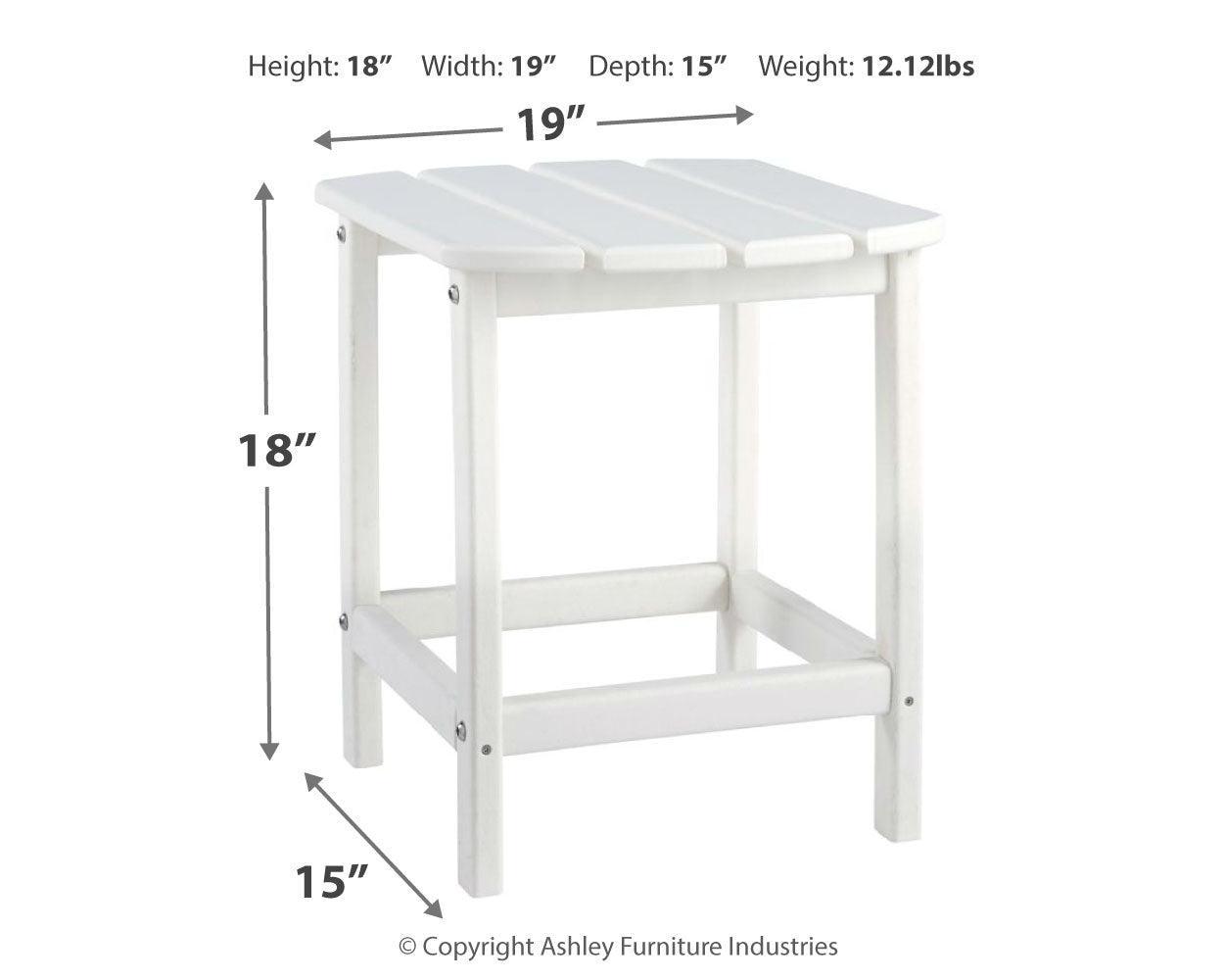 Sundown Treasure White End Table - Ella Furniture