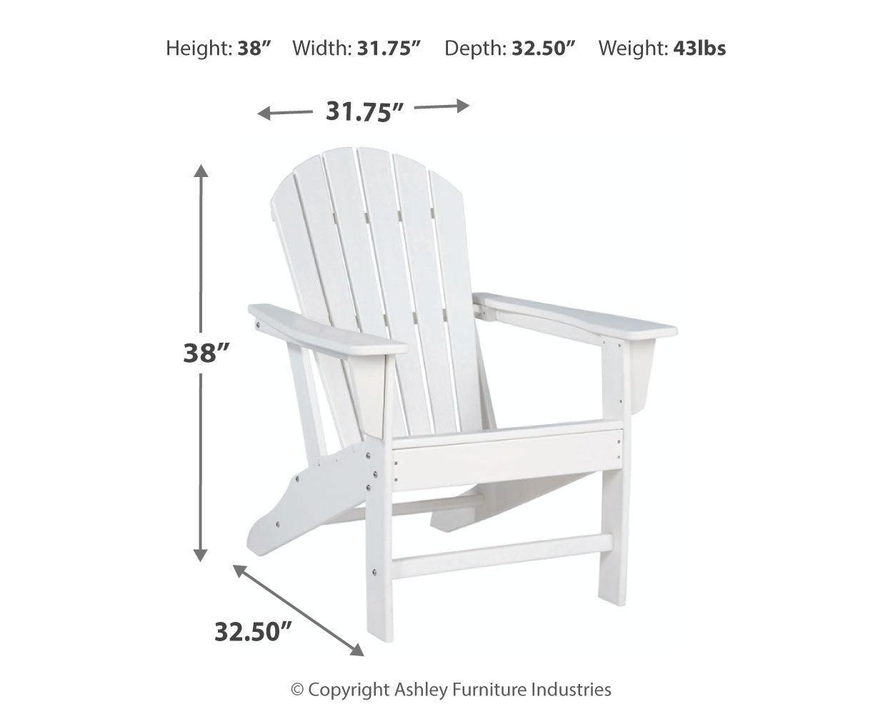 Sundown Treasure White Adirondack Chair - Ella Furniture