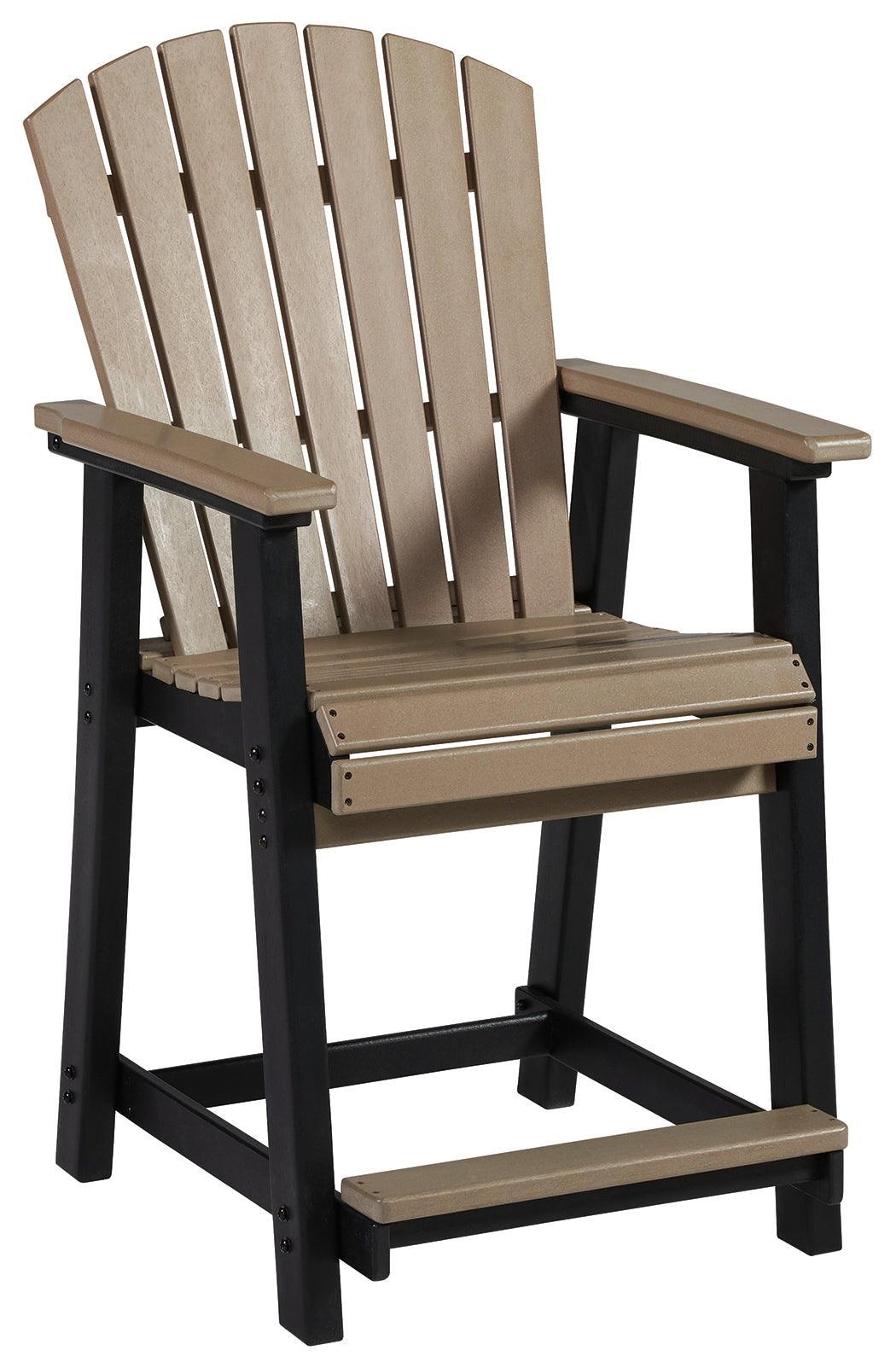 Fairen Trail Black/driftwood Outdoor Counter Height Bar Stool (Set Of 2) - Ella Furniture