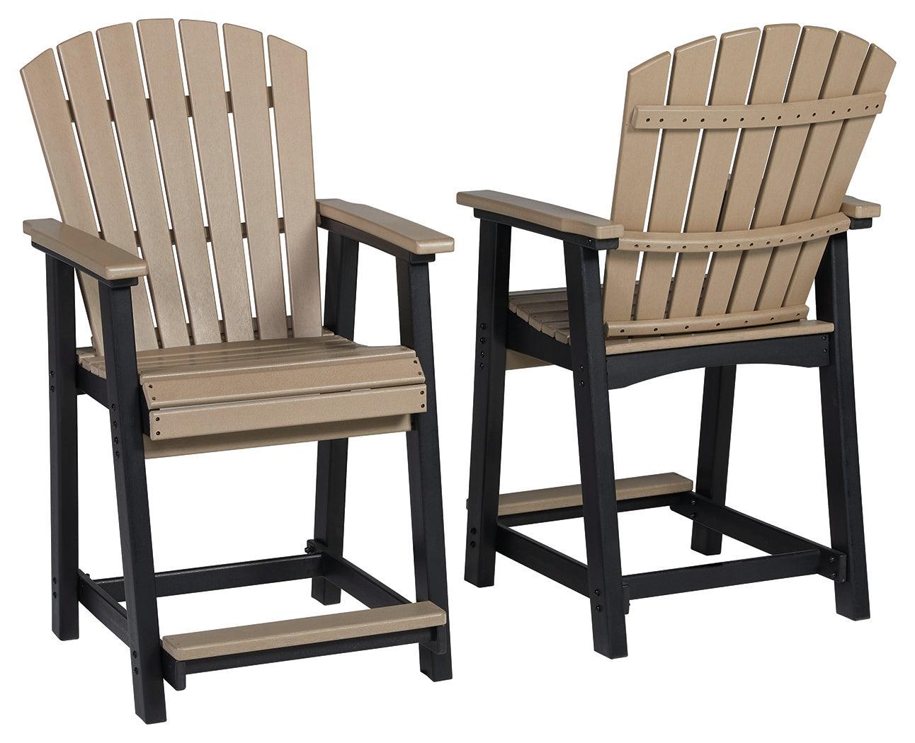 Fairen Trail Black/driftwood Outdoor Counter Height Bar Stool (Set Of 2) - Ella Furniture
