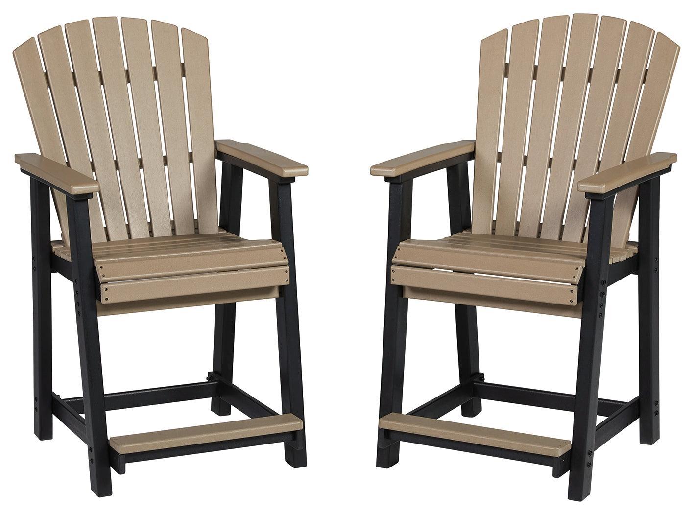 Fairen Trail Black/driftwood Outdoor Counter Height Bar Stool (Set Of 2) - Ella Furniture
