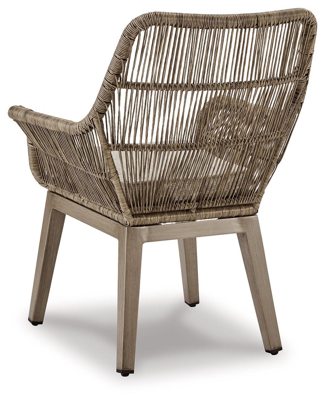 Beach Front Beige Arm Chair With Cushion (Set Of 2) - Ella Furniture