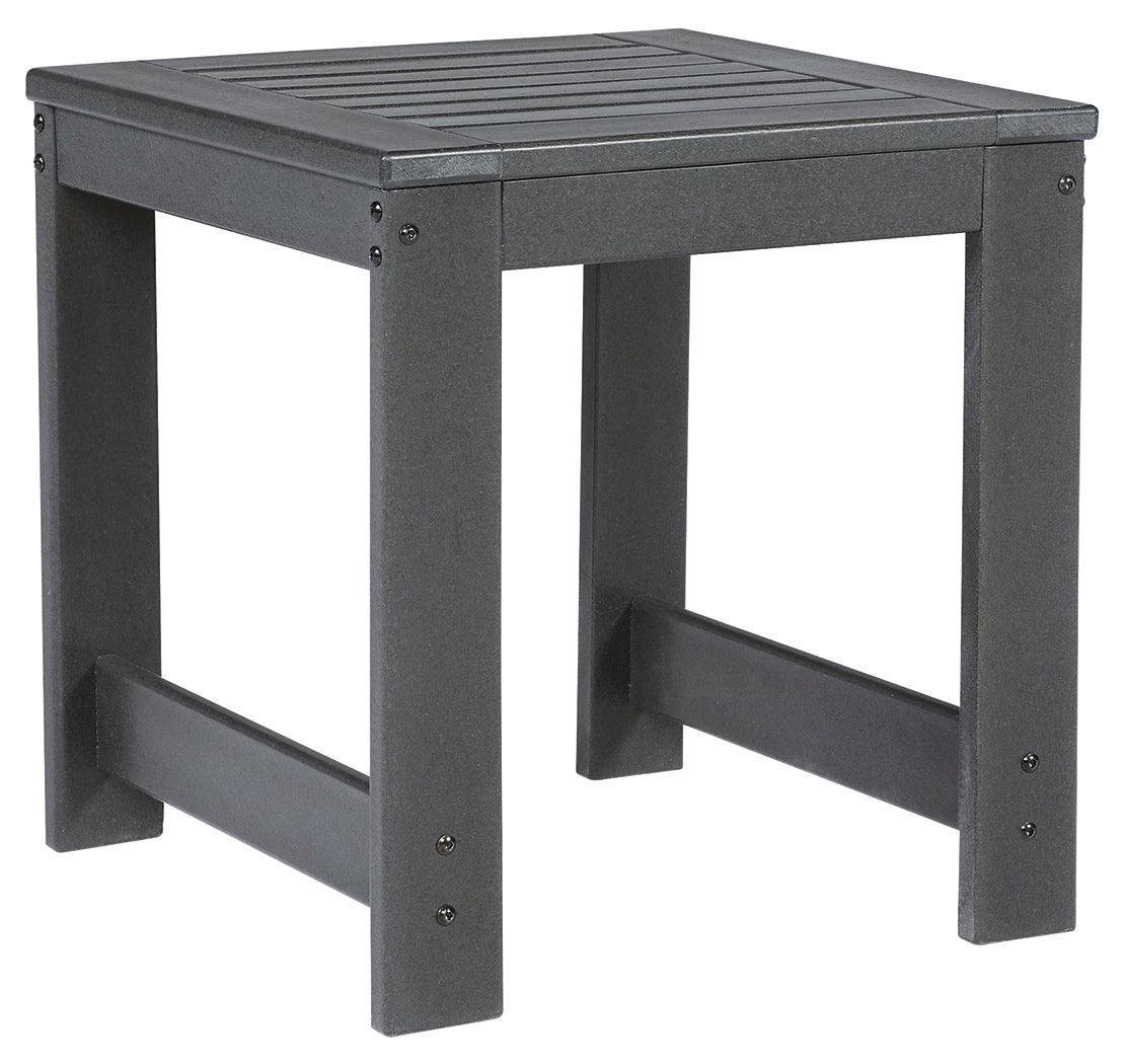 Amora Charcoal Gray Outdoor End Table - Ella Furniture