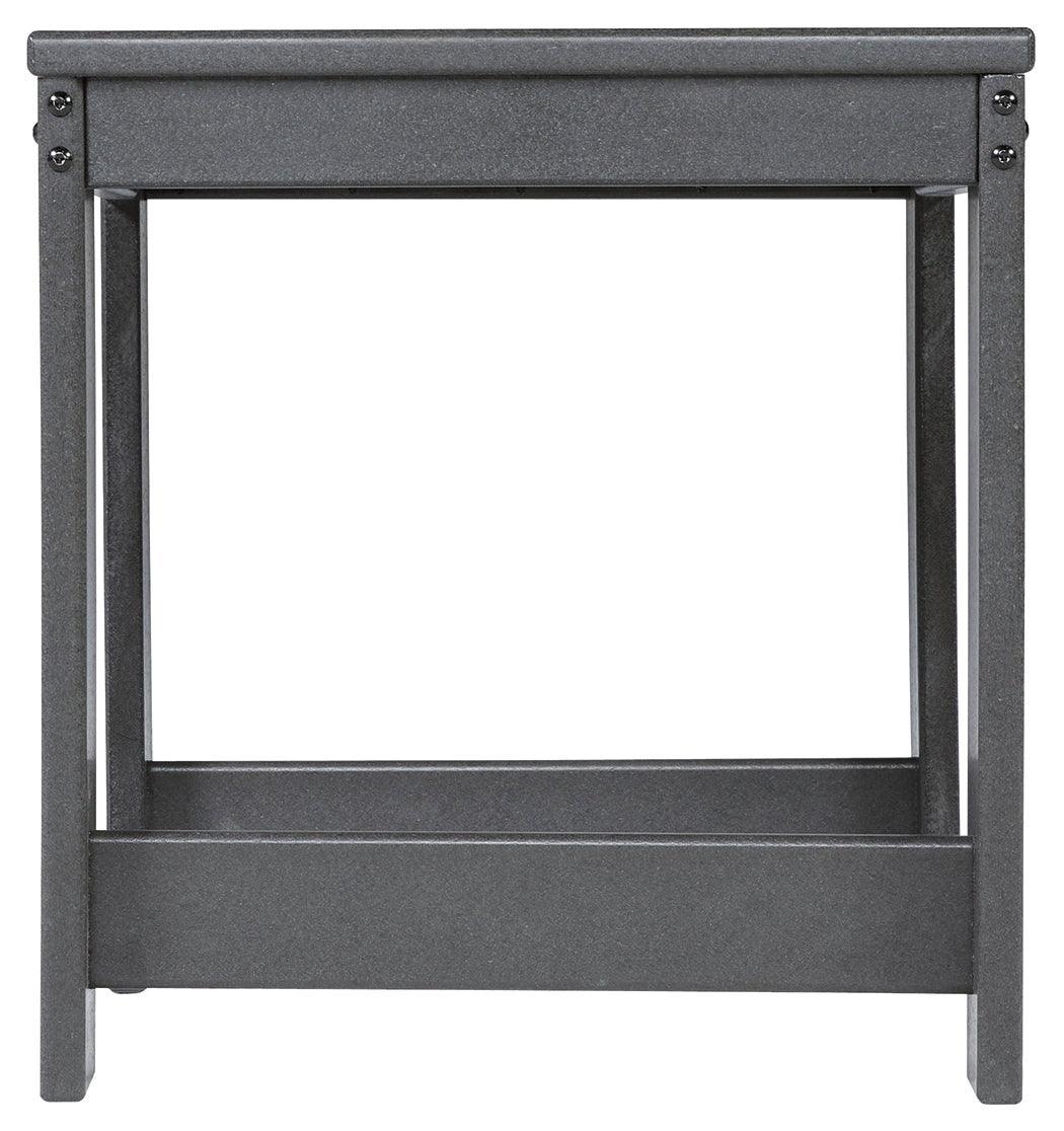 Amora Charcoal Gray Outdoor End Table - Ella Furniture