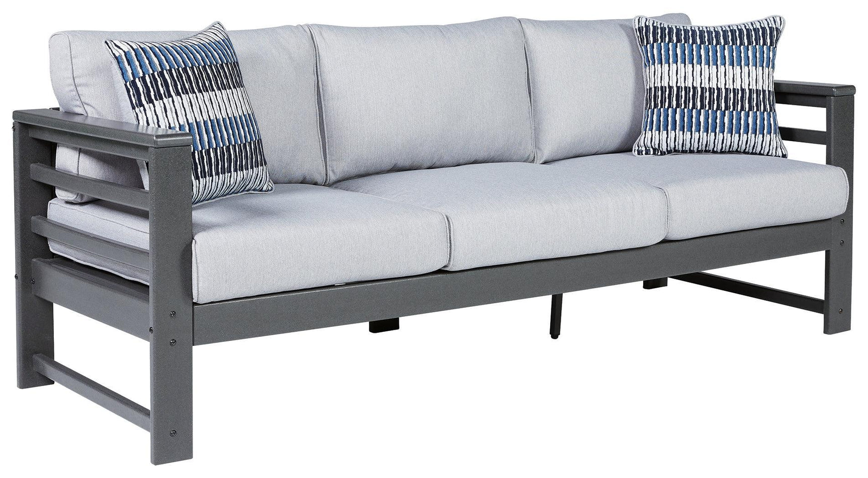 Amora Charcoal Gray Outdoor Sofa With Cushion - Ella Furniture
