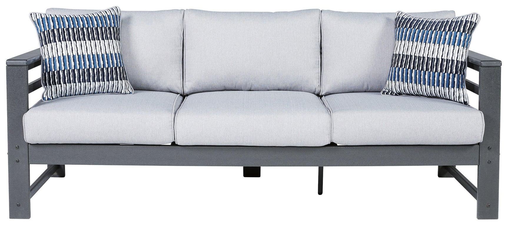 Amora Charcoal Gray Outdoor Sofa With Cushion - Ella Furniture