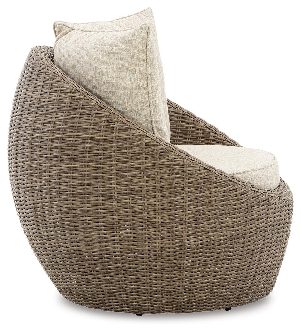 Danson Beige Swivel Lounge With Cushion (Set Of 2) - Ella Furniture