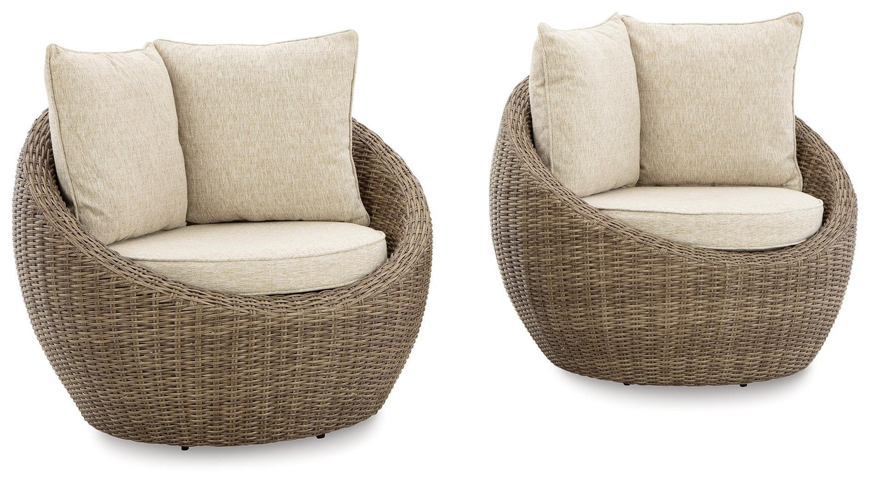 Danson Beige Swivel Lounge With Cushion (Set Of 2) - Ella Furniture