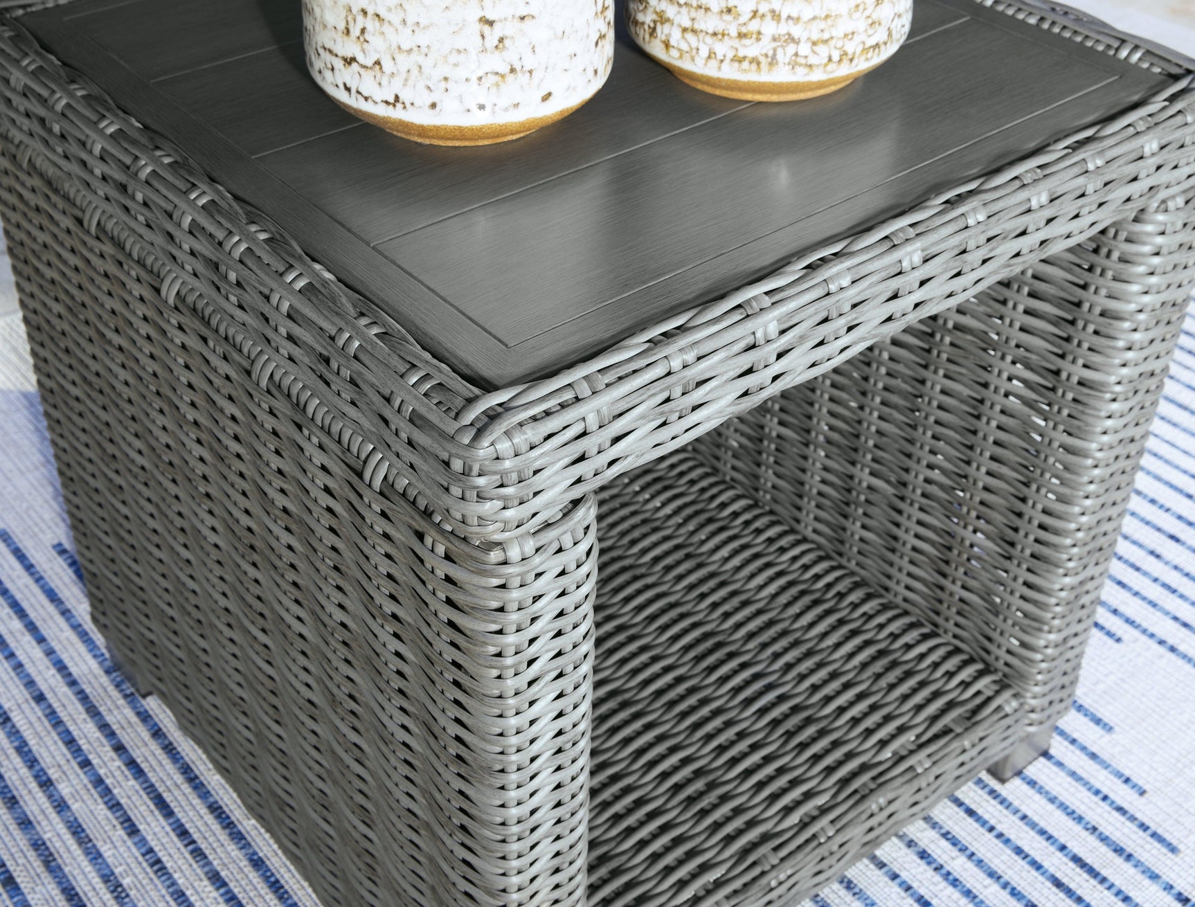 Elite Park Gray Outdoor End Table - Ella Furniture