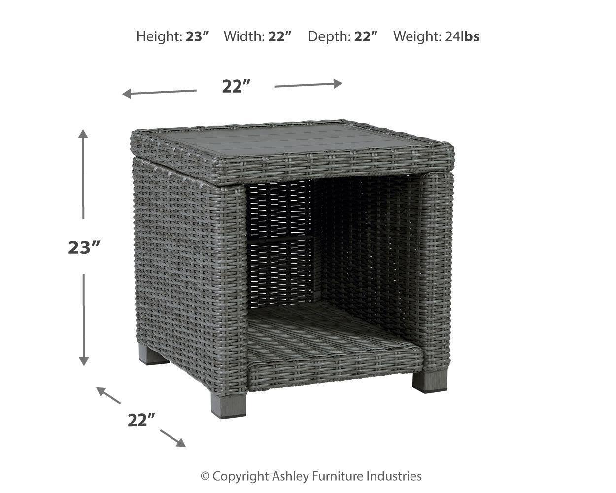 Elite Park Gray Outdoor End Table - Ella Furniture