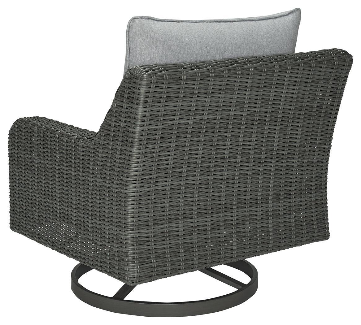 Elite Park Gray Outdoor Swivel Lounge With Cushion - Ella Furniture