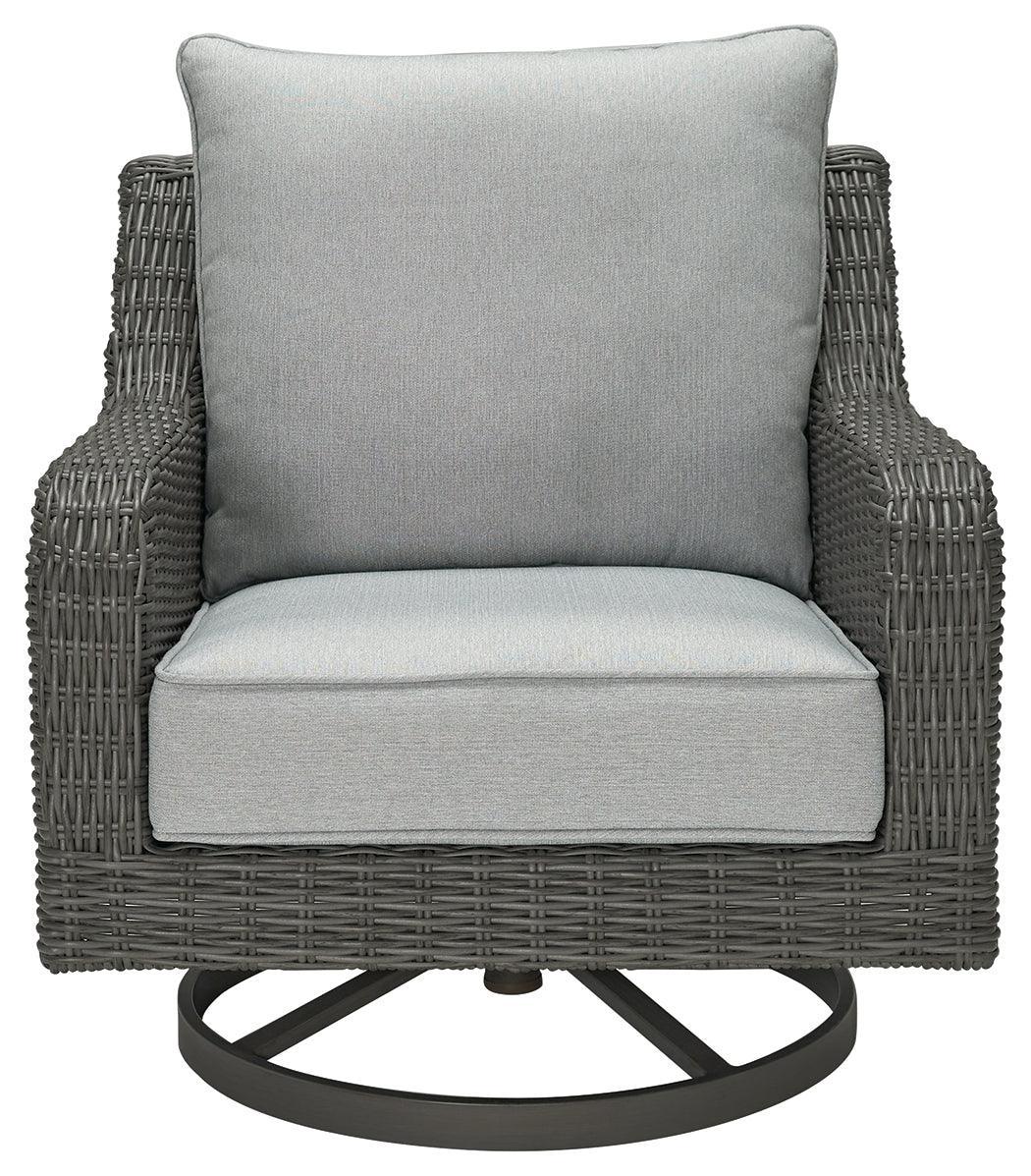 Elite Park Gray Outdoor Swivel Lounge With Cushion - Ella Furniture
