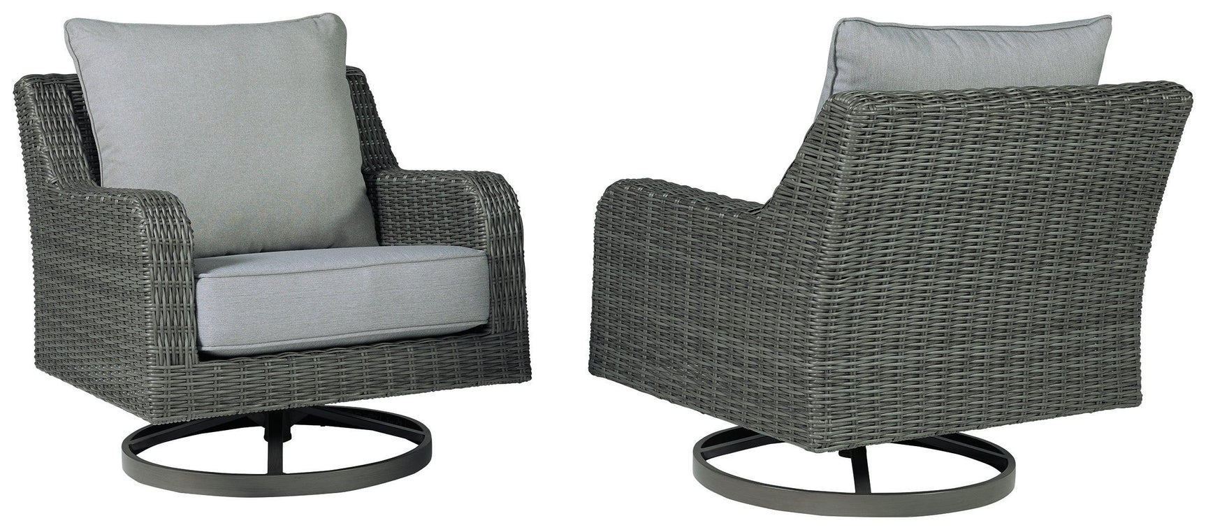 Elite Park Gray Outdoor Swivel Lounge With Cushion - Ella Furniture