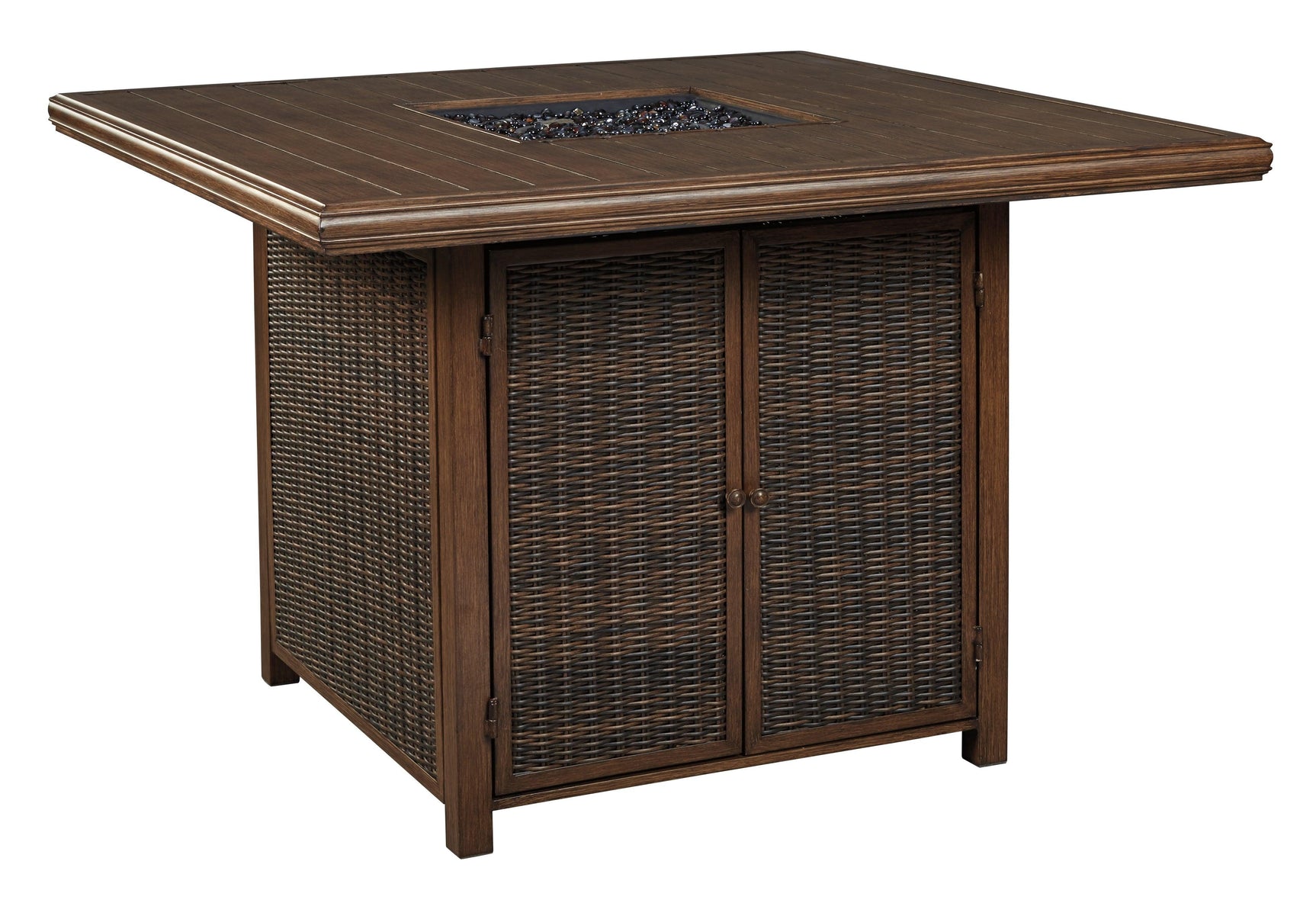 Paradise Trail Medium Brown Bar Table With Fire Pit - Ella Furniture