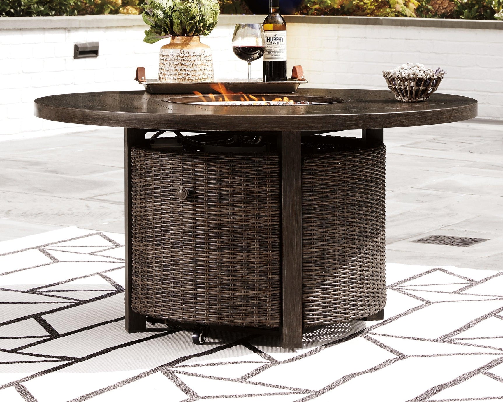 Paradise Trail Medium Brown Fire Pit Table - Ella Furniture