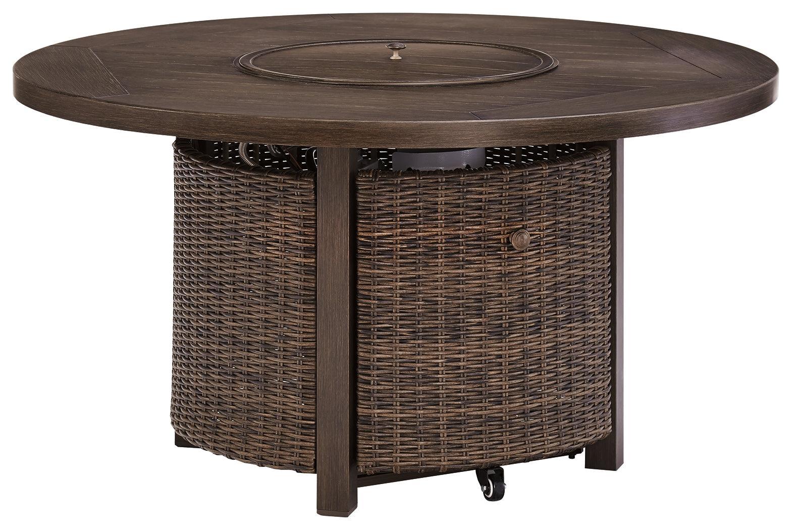 Paradise Trail Medium Brown Fire Pit Table - Ella Furniture